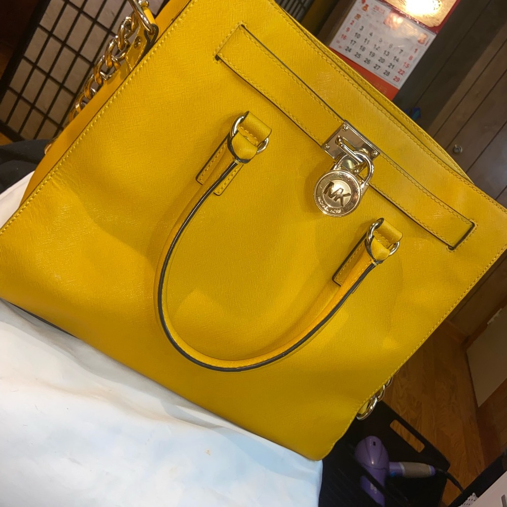 Michael Kors Yellow Hamilton Tote